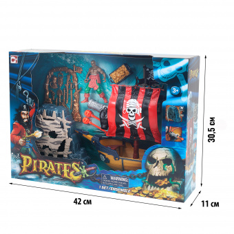 505223 Игровой набор: Пиратский грот и корабль с пушкой